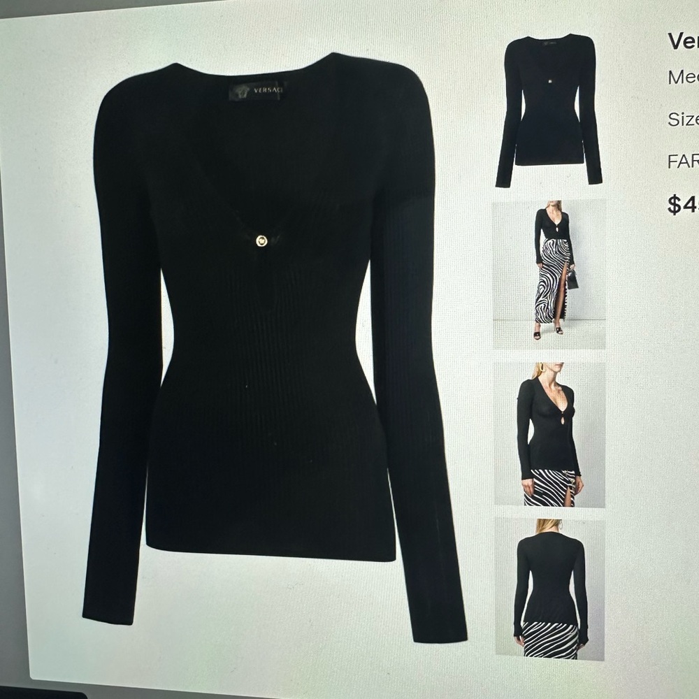 Versace sexy top!! Gold Meduza bottom on a front, size M-L